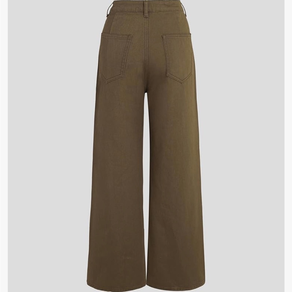 Chocolate Denim High Waist Wide Leg Jeans - small